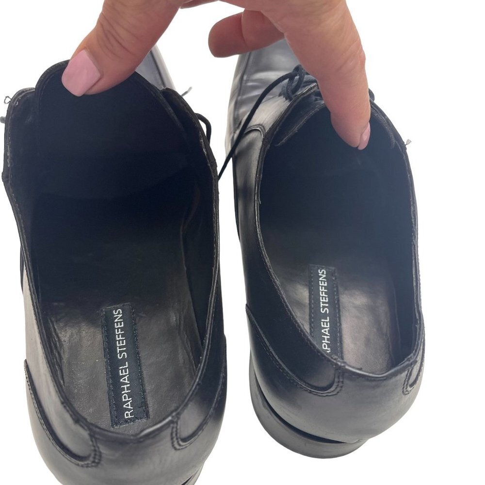 Raphael Steffens Men's Dress Shoes Formal Business Lace-up Black Leather Size 9N - Picture 8 of 12
